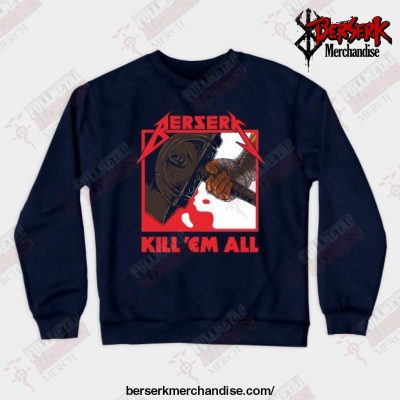 Best Berserk Metal Crewneck Sweatshirt Navy Blue / S