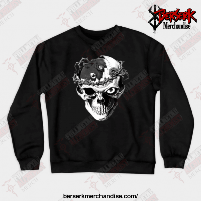 Skull Berserk Anime Crewneck Sweatshirt Black / S