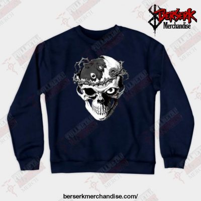 Skull Berserk Anime Crewneck Sweatshirt Navy Blue / S