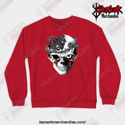 Skull Berserk Anime Crewneck Sweatshirt Red / S