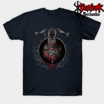 Viking Warrior Skull Berserker T-Shirt Navy Blue / S