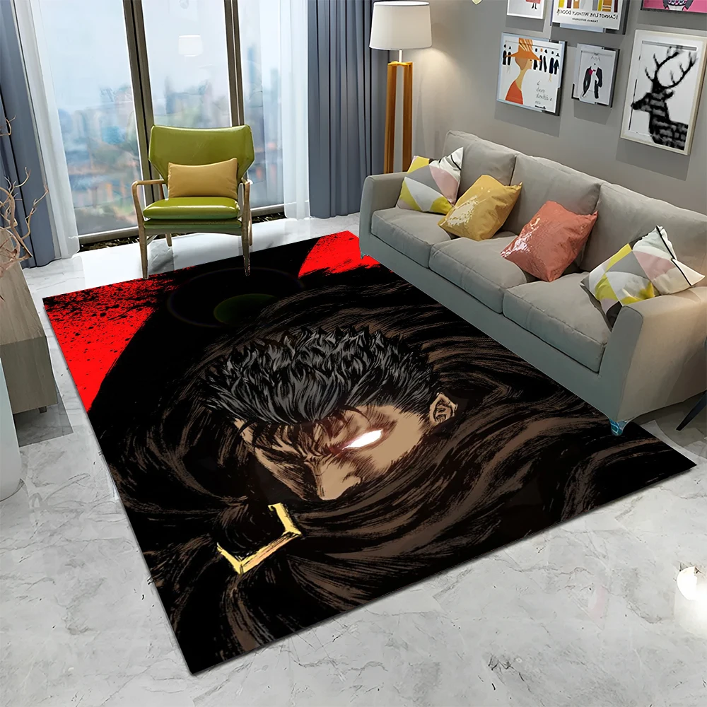 3D Calssic Berserk Anime Cartoon Carpet Rug for Home Living Room Bedroom Sofa Doormat Decor kid 14 - Berserk Merchandise Store
