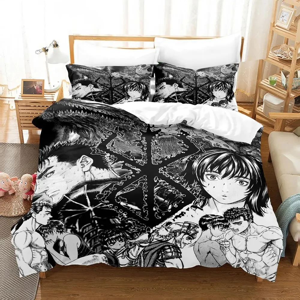 Anime Berserk Bedding Set Boys Girls Twin Queen Size Duvet Cover Pillowcase Bed Kids Adult Fashion 7 - Berserk Merchandise Store