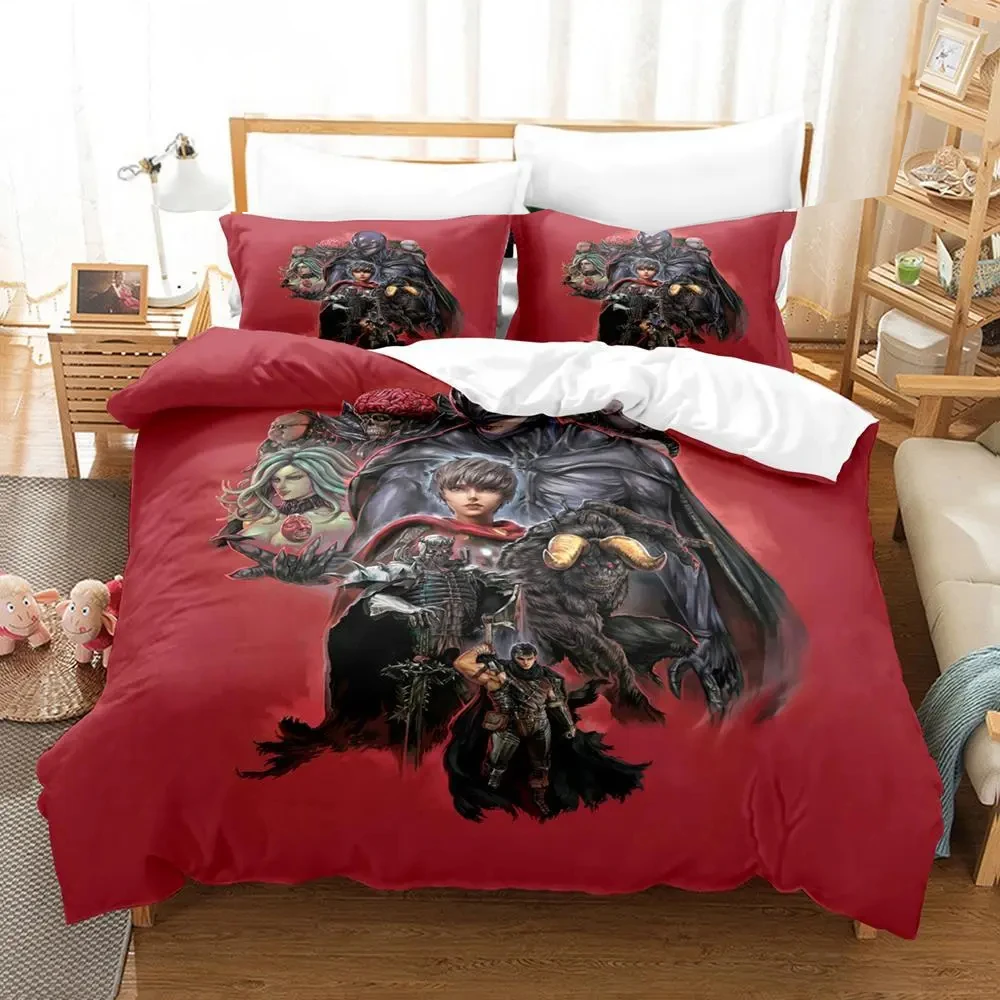 Anime Berserk Bedding Set Boys Girls Twin Queen Size Duvet Cover Pillowcase Bed Kids Adult Fashion 8 - Berserk Merchandise Store