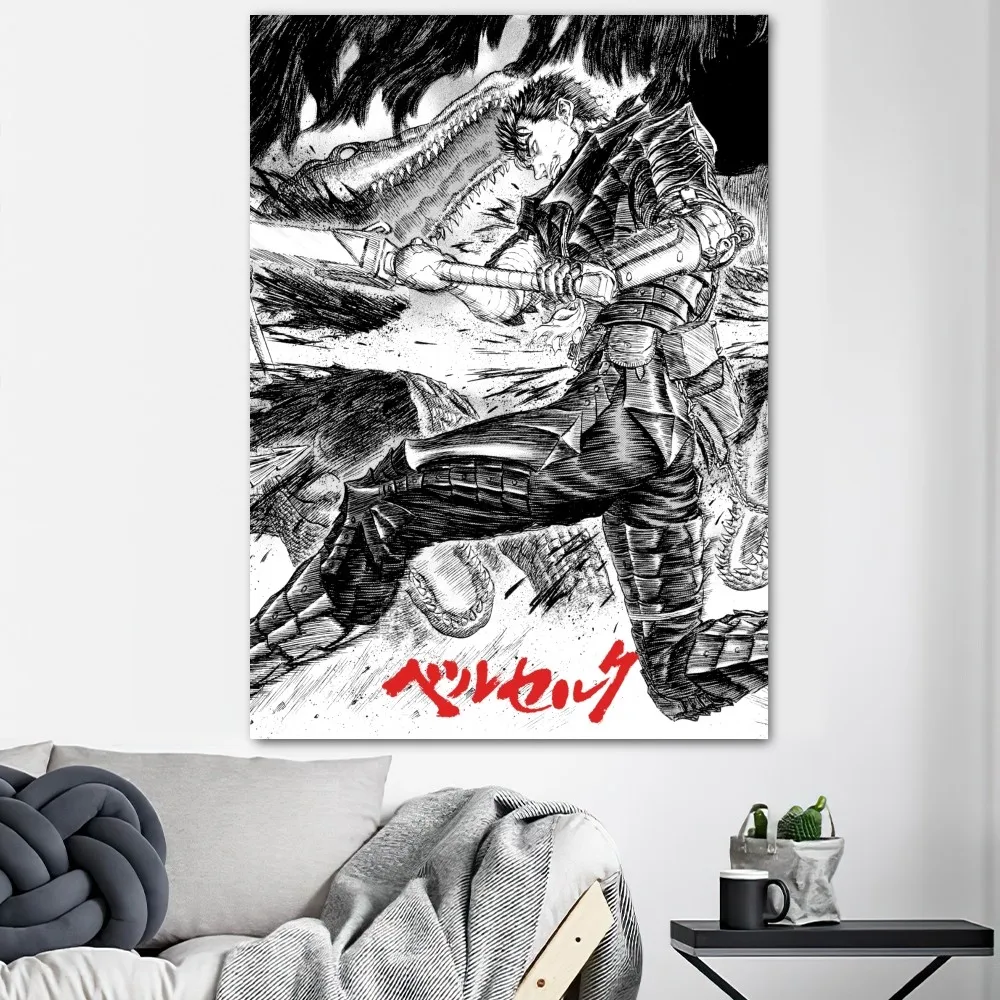 Berserk Anime Poster Prints Wall Decals Sticker Pictures Living Room Home Decoration 2 - Berserk Merchandise Store