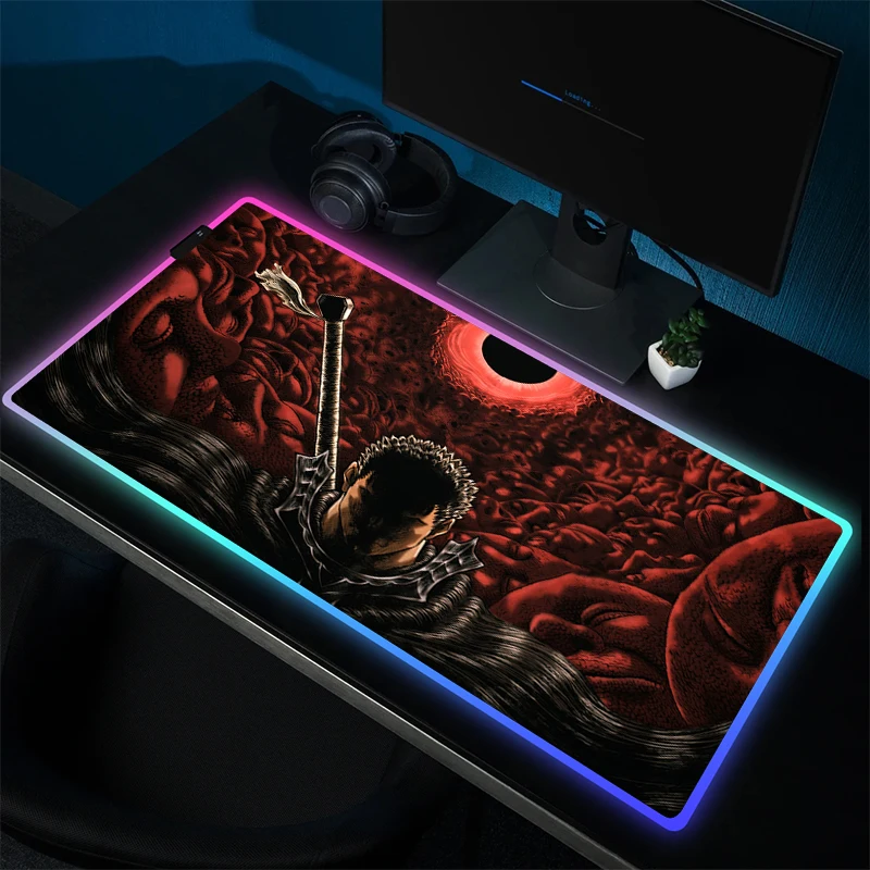 Large Gaming Mousepad Berserk Mouse Mat Game Rubber Mouse Pad Gamer Non Slip Computer Desk Mat 6 - Berserk Merchandise Store