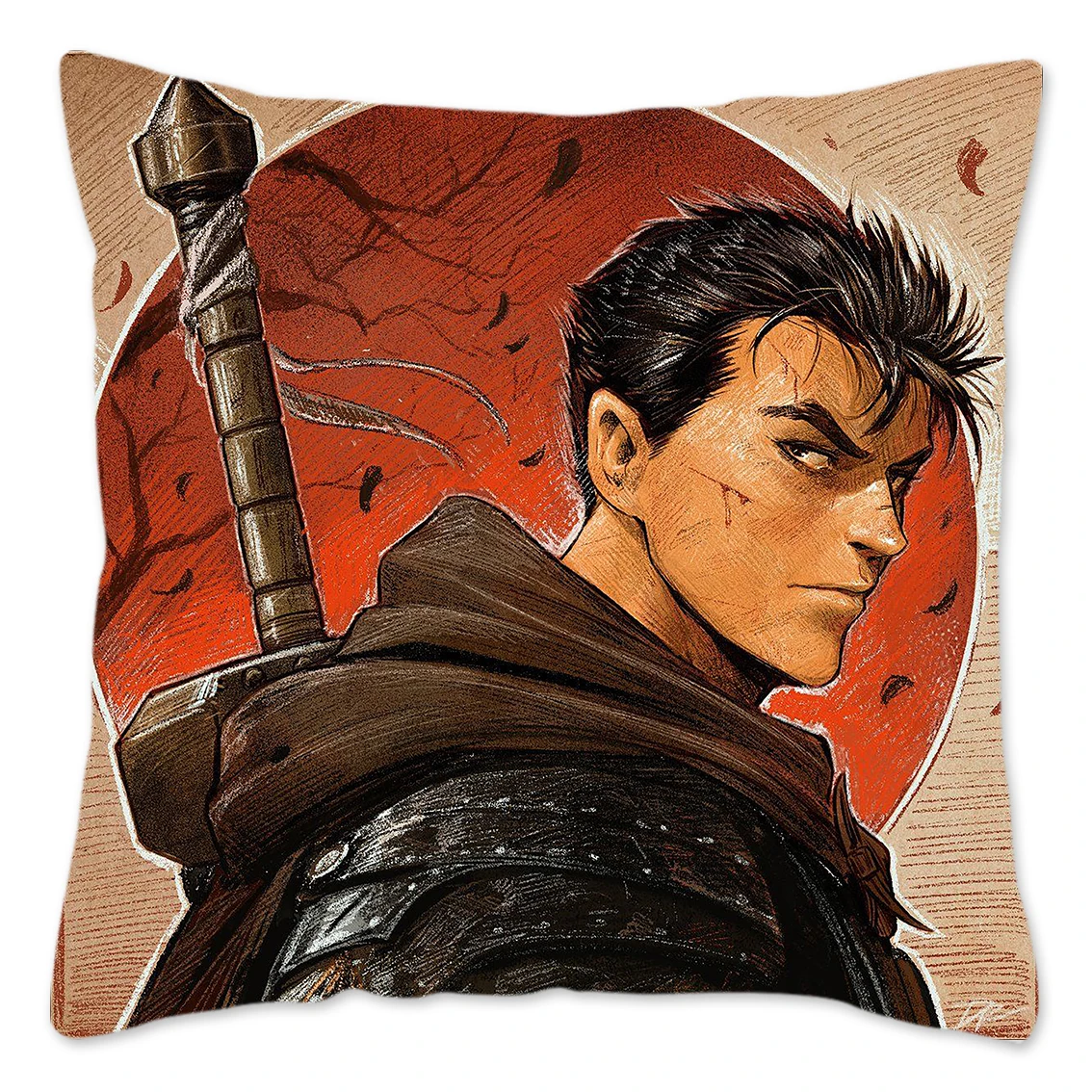 Retro Anime Berserk Pillow Case Manga Griffith Guts Throw Pillow Cover Resuable 100 Polyester Cushion Cover 16 - Berserk Merchandise Store