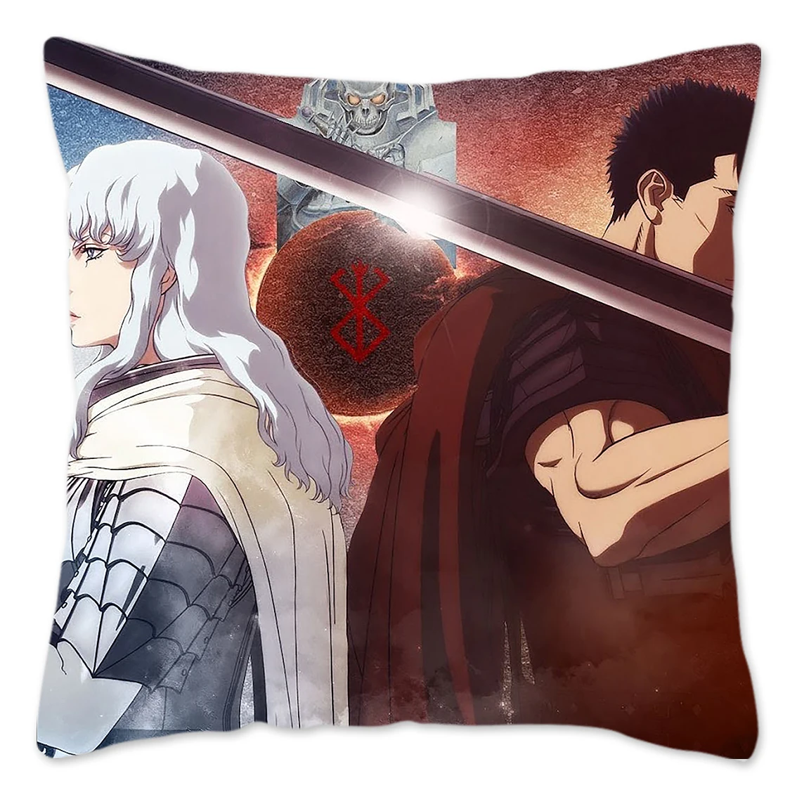 Retro Anime Berserk Pillow Case Manga Griffith Guts Throw Pillow Cover Resuable 100 Polyester Cushion Cover 2 - Berserk Merchandise Store