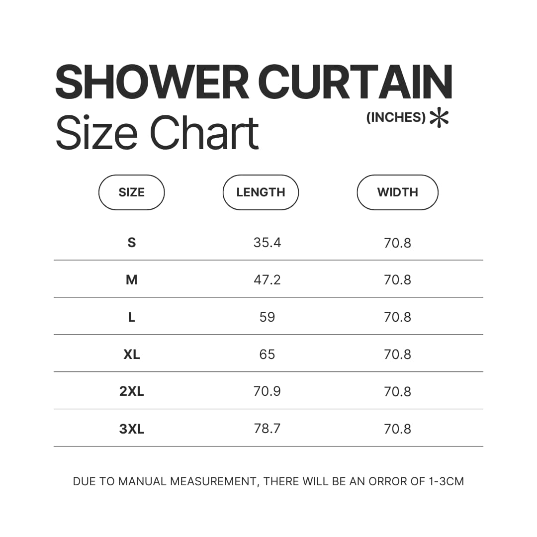 Shower Curtain Size Chart - Berserk Merchandise Store